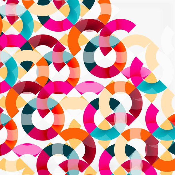 Colorful rings on grey background, modern geometric pattern design - Vektor, obrázek