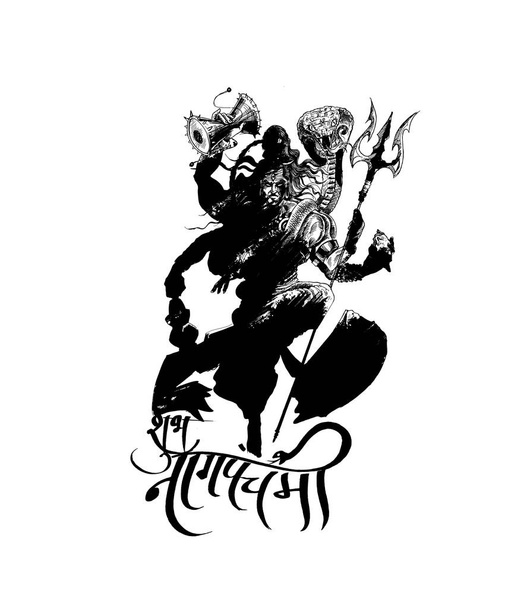 Lord shiva - Mark Nag Panchami - mahashivaratri poszter - Vektor, kép