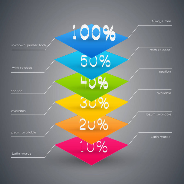 Multicolored Business Diagram Template - Vector, Imagen