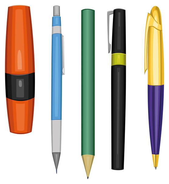 Pens and pencils - Vektori, kuva