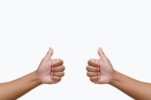 Thump hand teken geïsoleerd op wit - Foto, afbeelding