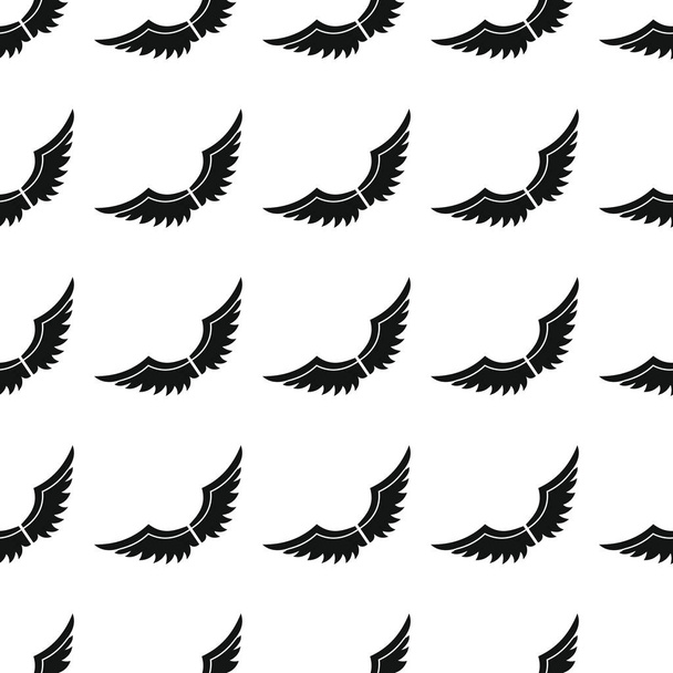 Wings seamless pattern vector illustration background. Black silhouette wings stylish texture. Repeating wings seamless pattern background for your design - Вектор,изображение