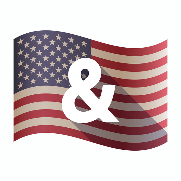 Isolated  USA flag with an ampersand - Vector, Image