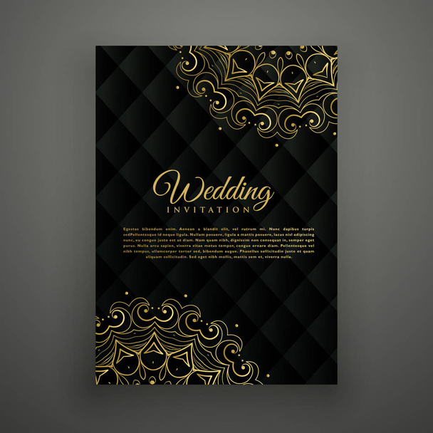 wedding card design in mandala style - Вектор,изображение