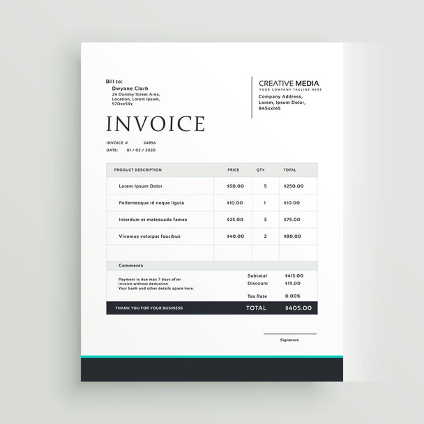 simple invoice template design for your business - Vector, Image