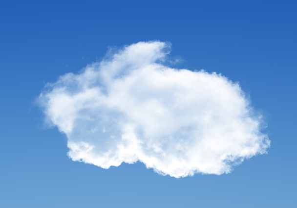 Rabbit shaped cloud isolated over blue sky background - Photo, Image