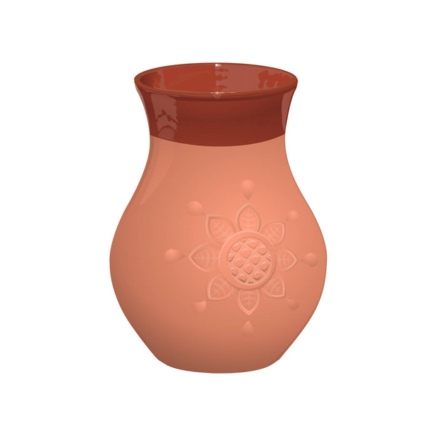 Clay jug. Jug for milk - Vector, Image