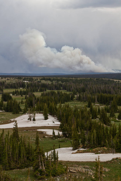 Keystone Wildfire burning in Wyoming - Photo, Image