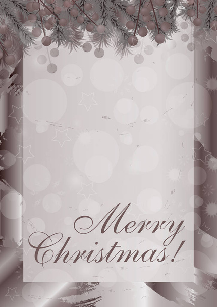 Merry Christmas vertical background with berries. Vector  - Διάνυσμα, εικόνα