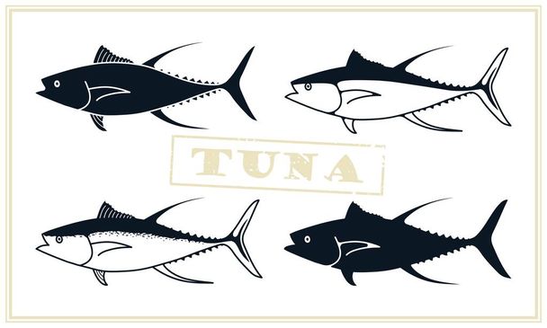 Рыбный тунец. Векторные стилизованные иконы
 - Вектор,изображение
