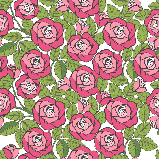 Seamless vintage floral pattern with roses. Decorative ornament backdrop for fabric, textile, wrapping paper. - Vektor, kép