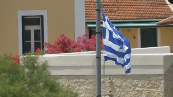Griekenland vlag zwaaien sterk - Video