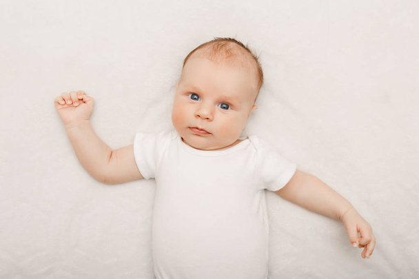 baby with blue grey eyes  - Φωτογραφία, εικόνα