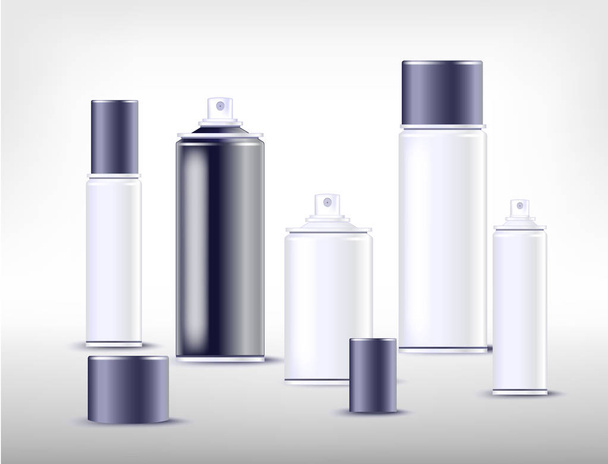 Set of spray bottles for cosmetics or paint.  - Vector, Image