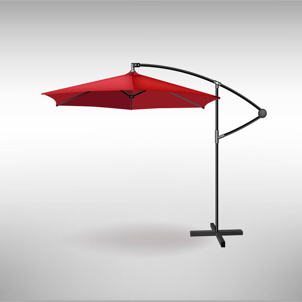 Открытый красный зонтик для летнего и пляжного кафе
. - Вектор,изображение