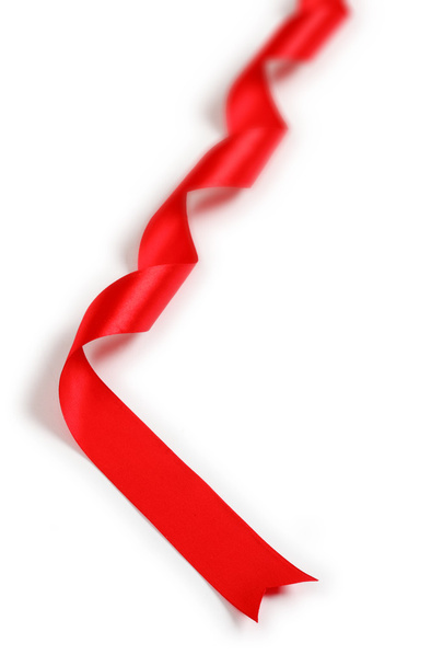 Red Support Ribbon on white background - Foto, Imagem