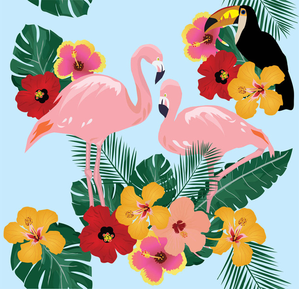 Wektor tropikalnych ptaków - Wektor, obraz