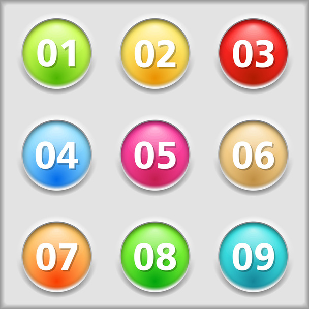 Buttons with numbers - Vector, afbeelding