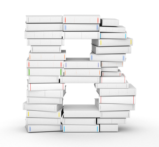 Letter B, stacked from blank books - Photo, image