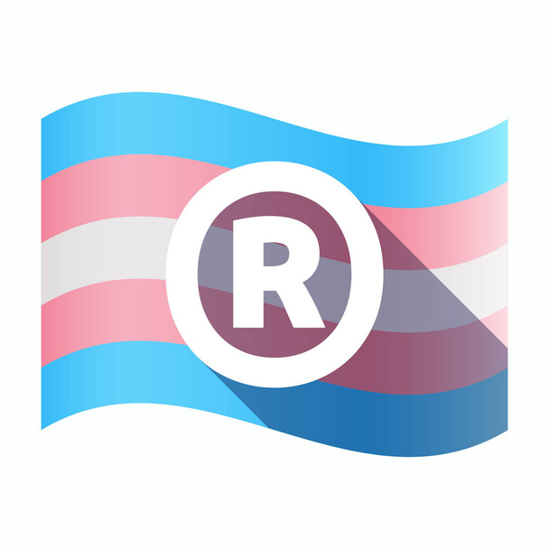 isolierte Transgender-Flagge mit eingetragenem Markensymbol - Vektor, Bild