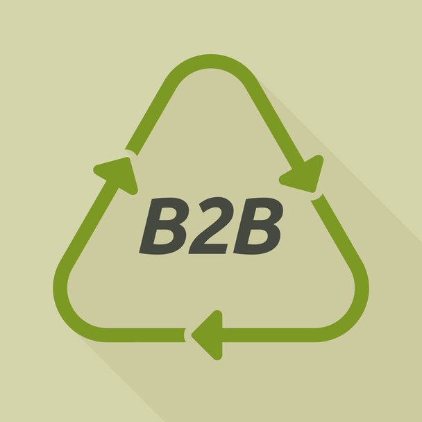 Signo de reciclaje de sombra larga con el texto B2B
 - Vector, Imagen