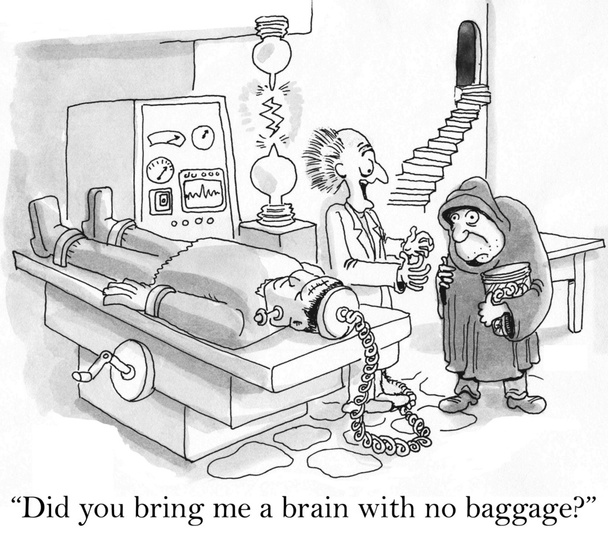 hast du ein Gehirn ohne Gepäck mitgebracht? - Foto, Bild