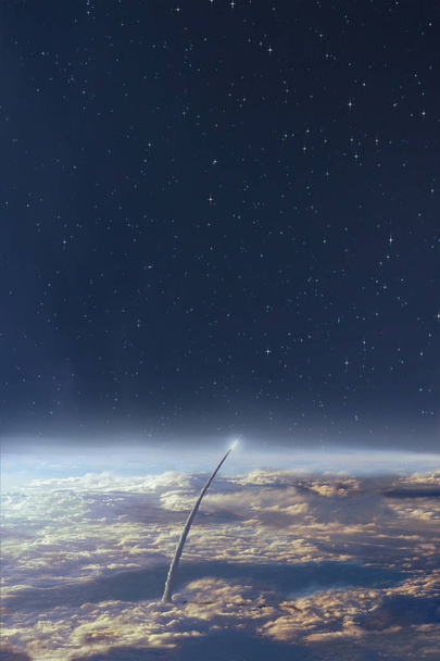 Exploración espacial tierra y cielo nocturno fondo
 - Foto, imagen