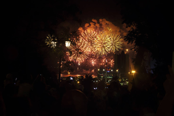 Ukrainian fireworks festival, Odessa city - Photo, Image