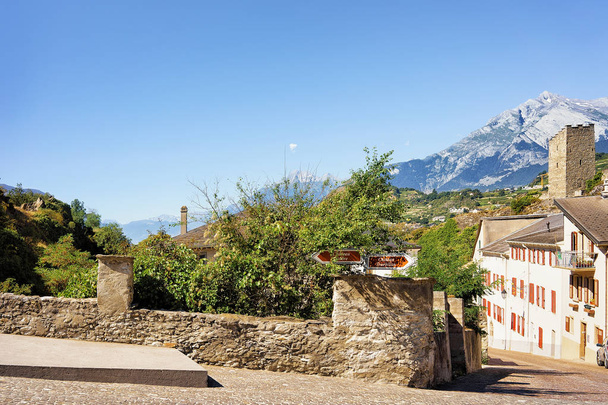 Tour Majorie et centre historique de Sion Valais Suisse
 - Photo, image