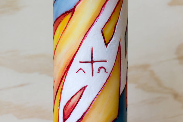 Religious wax candle - Foto, Imagen