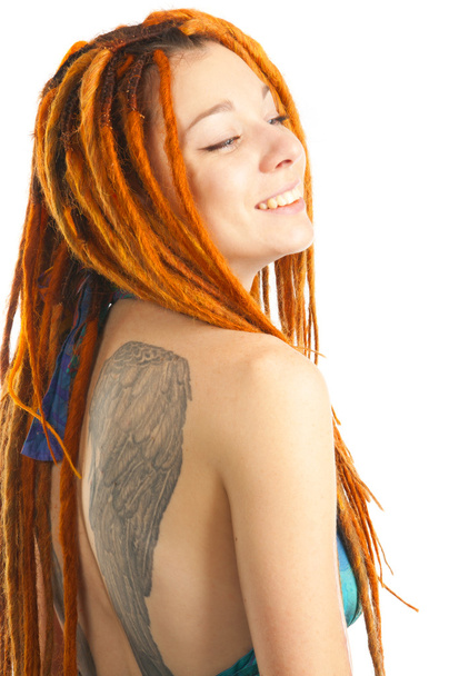 Portrait of woman with tattoo - Фото, изображение