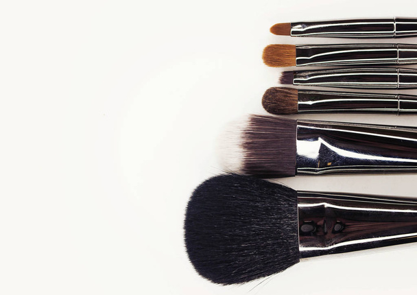 Make-up brushes with silver handle. - Photo, Image