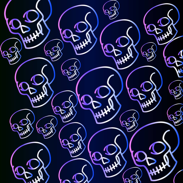 Crânes néon lumineux et élégant
 - Vecteur, image