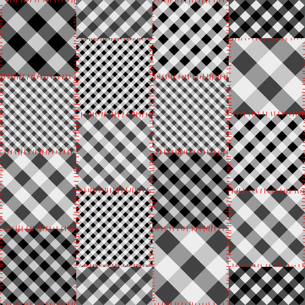 Geometric patchwork pattern of a squares. - Vector, Image