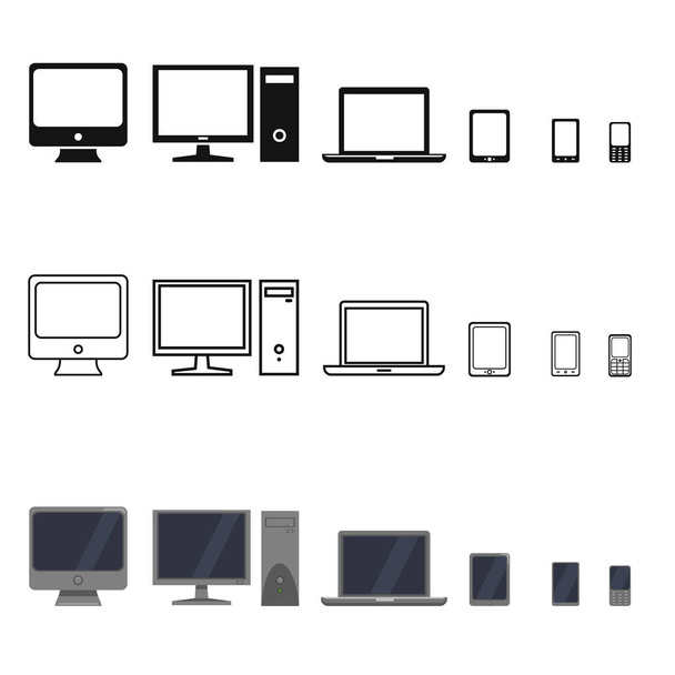 conjunto de ícones do dispositivo
 - Vetor, Imagem