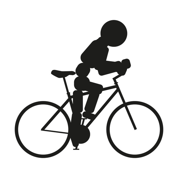 Bicycle sign illustration. Vector. Black icon on white background. - Vector, Image
