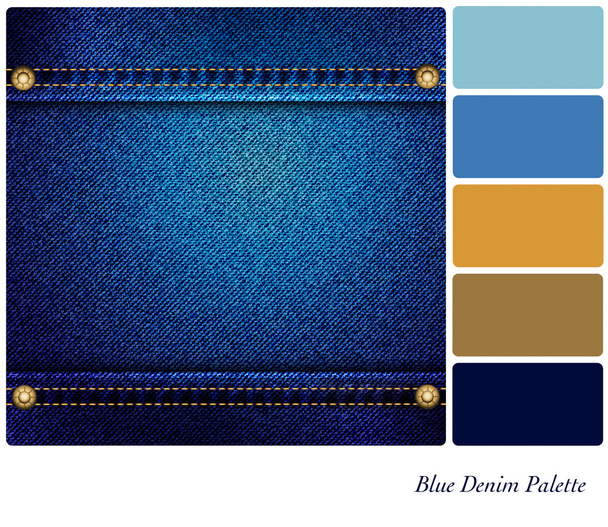 青いデニムのパレット - ベクター画像