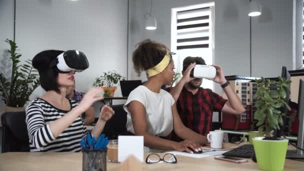 Architects working in VR glasses - Footage, Video