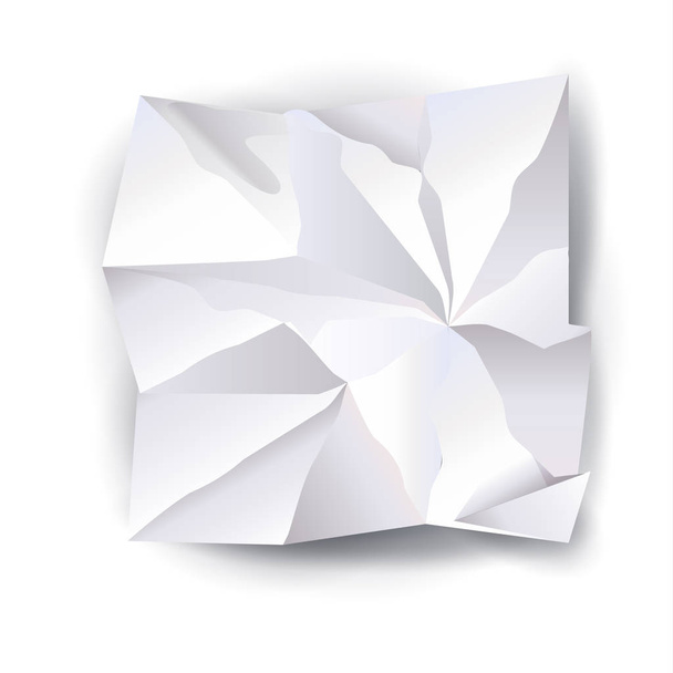Crumpled paper set. White crumpled paper 3D on transparent checkered background. Clip art. White crumpled paper vector. Vector illustration - Vecteur, image