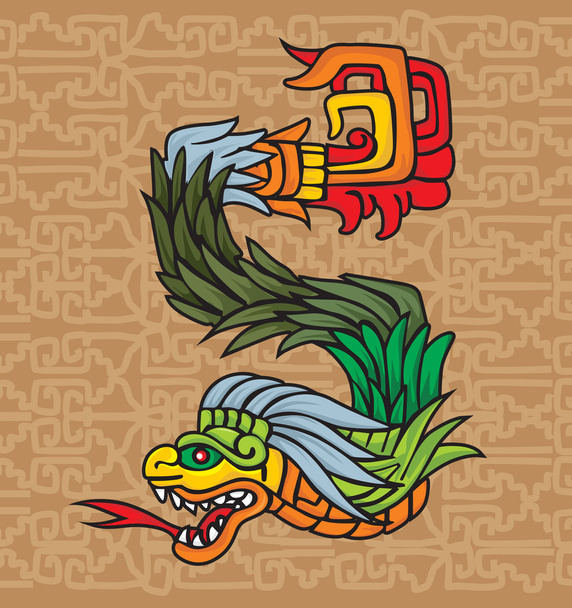 Dragón Maya, ilustración
 - Vector, imagen