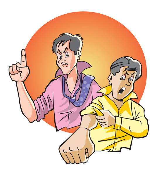 Homens irritados, ilustração
 - Vetor, Imagem