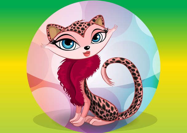 krásný leopard, ilustrace - Vektor, obrázek