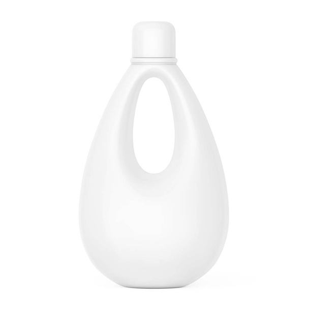 Белая пустая пластиковая бутылка для отбеливания, жидкий стиральный порошок
  - Фото, изображение