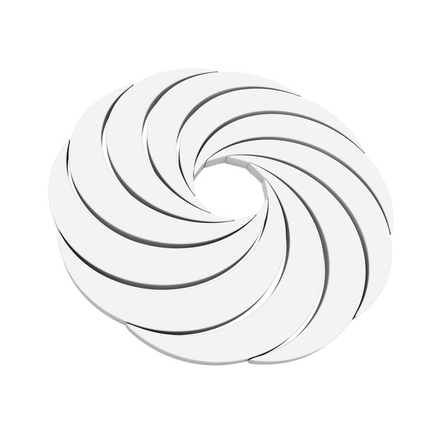 Vortex kolo bílé clony. 3D vykreslování - Fotografie, Obrázek