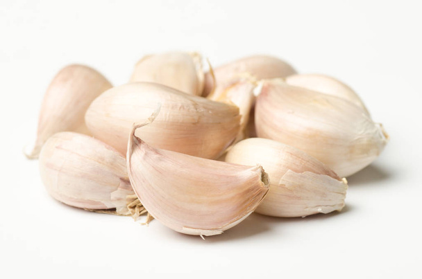 Fresh garlic on white background - Photo, Image