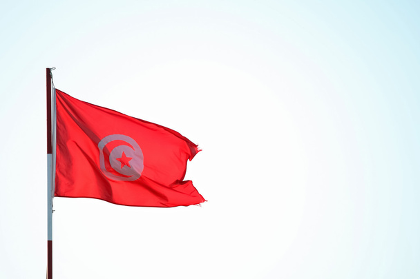 Τυνησιακό θυελλώδεις σημαία - Φωτογραφία, εικόνα