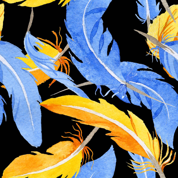 Sky pták papoušek vzor v přírodních akvarel styl. - Fotografie, Obrázek