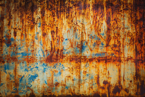 Metal pintado azul con textura oxidada - Foto, Imagen
