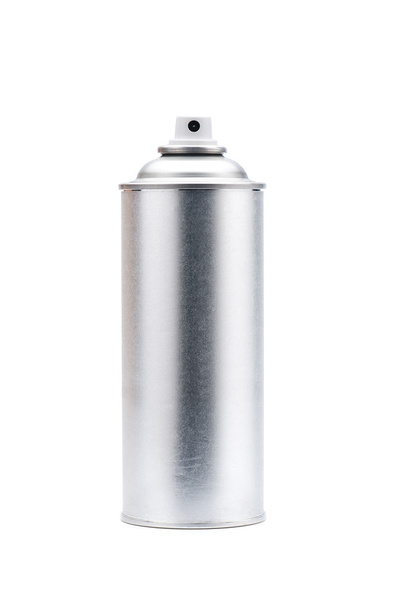 Blank aluminum spray can isolated on white background - Foto, afbeelding