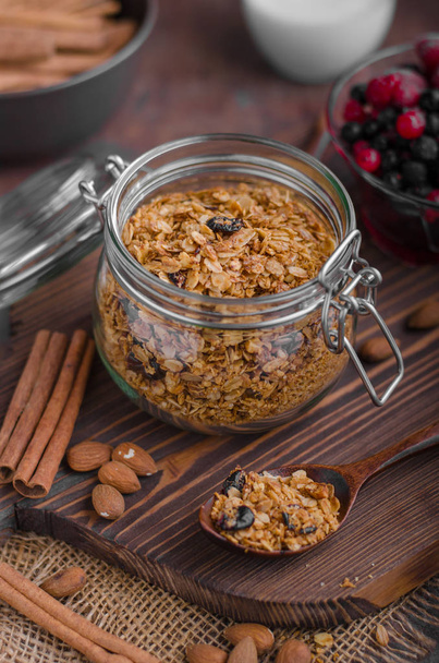 Baked granola with berries - Photo, image